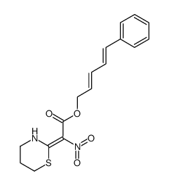 Nitro-[1,3]thiazinan-(2E)-ylidene-acetic acid (2E,4Z)-5-phenyl-penta-2,4-dienyl ester Structure