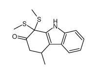 4-methyl-1,1-bismethylthio-2-oxo-1,2,3,4-tetrahydrocarbazole结构式