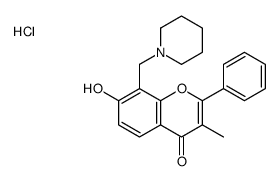 7-hydroxy-3-methyl-2-phenyl-8-(piperidin-1-ium-1-ylmethyl)chromen-4-one,chloride Structure