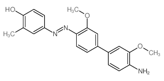 Phenol,4-[2-(4'-amino-3,3'-dimethoxy[1,1'-biphenyl]-4-yl)diazenyl]-2-methyl- structure