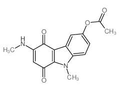 1H-Carbazole-1,4(9H)-dione,6-(acetyloxy)-9-methyl-3-(methylamino)-结构式