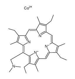 cobalt(2+),N,N-dimethyl-1-(2,7,12,17-tetraethyl-3,8,13,18-tetramethylporphyrin-21,22-diid-5-yl)methanamine Structure