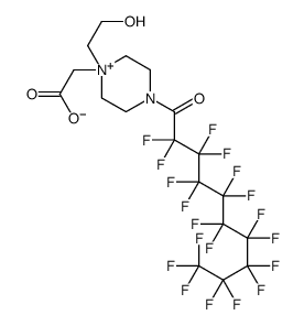 1-(carboxylatomethyl)-1-(2-hydroxyethyl)-4-(2,2,3,3,4,4,5,5,6,6,7,7,8,8,9,9,10,10,10-nonadecafluoro-1-oxodecyl)piperazinium结构式