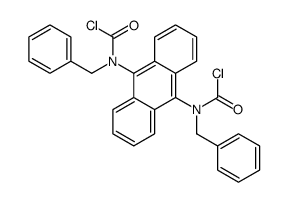N-benzyl-N-[10-[benzyl(carbonochloridoyl)amino]anthracen-9-yl]carbamoyl chloride Structure