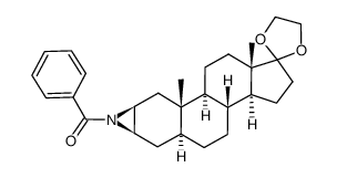 1'-benzoyl-2α,3α-dihydro-5α-androst-2-eno[2,3-b]azirin-17-one ethylene acetal Structure
