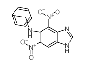 4,6-Dinitro-N-(phenylmethyl)-1H-benzimidazol-5-amine结构式