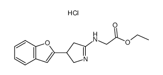 (4-Benzofuran-2-yl-4,5-dihydro-3H-pyrrol-2-ylamino)-acetic acid ethyl ester; hydrochloride Structure