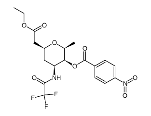 ethyl 2-(2,3,6-trideoxy-4-O-p-nitrobenzoyl-3-trifluoroacetamido-β-L-lyxo-hexopyranosyl)acetate Structure