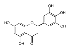 (S)-5,7-Dihydroxy-2-(3,4,5-trihydroxy-phenyl)-chroman-4-one结构式