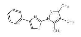 3,4,5-trimethyl-1-(4-phenyl-1,3-thiazol-2-yl)pyrazole结构式