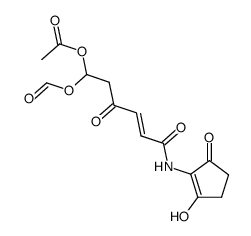 2-6'-acetoxy-6'-formyloxy-4'-oxo-2'-hexenamido-3-hydroxy-2-cyclopenten-1-one结构式