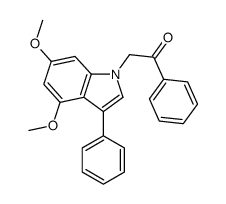 2-(4,6-dimethoxy-3-phenylindol-1-yl)-1-phenylethanone结构式