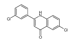 6-chloro-2-(3-chlorophenyl)-1H-quinolin-4-one结构式