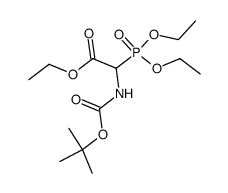 2-(tert-Butyloxycarbonylamino)-2-(diethoxyphosphoryl)essigsaeure-ethylester结构式