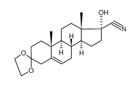 3,3-Ethylenedioxy-17α-hydroxy-androst-5-ene-17β-carbonitrile Structure