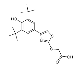 <4-(3,5-di-tert-butyl-4-hydroxyphenyl)-2-thiazolylthio>acetic acid结构式