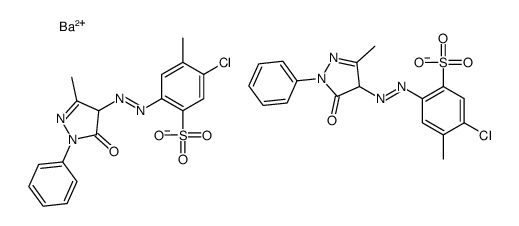 barium bis[5-chloro-2-[(4,5-dihydro-3-methyl-5-oxo-1-phenyl-1H-pyrazol-4-yl)azo]-p-toluenesulphonate] structure