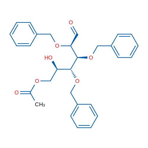 6-O-Acetyl-2,3,4-tri-O-benzyl-D-glucopyranose Structure