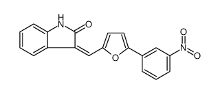 2H-Indol-2-one, 1,3-dihydro-3-[[5-(3-nitrophenyl)-2-furanyl]methylene]-, (3Z) Structure