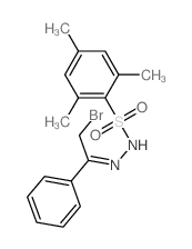 N-[(2-bromo-1-phenyl-ethylidene)amino]-2,4,6-trimethyl-benzenesulfonamide structure