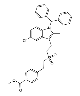 methyl 4-[2-[[2-[5-chloro-1-(diphenylmethyl)-2-methyl-1H-indol-3-yl]ethyl]sulfonyl]ethyl]benzoate Structure
