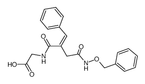 N-(3-(((benzyloxy)amino)carbonyl)-2-benzylidene-1-oxopropyl)glycine Structure