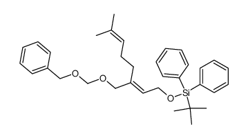((E)-3-Benzyloxymethoxymethyl-7-methyl-octa-2,6-dienyloxy)-tert-butyl-diphenyl-silane Structure