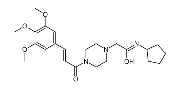 N-cyclopentyl-2-[4-[(E)-3-(3,4,5-trimethoxyphenyl)prop-2-enoyl]piperazin-1-yl]acetamide结构式