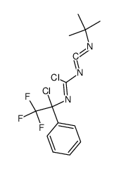 N-tert-Butyl-N'-1,3-dichloro-3-phenyl-4,4,4-trifluoro-2-azabuten-1-ylcarbodiimide结构式