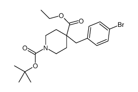 1-叔丁基 4-乙基 4-(4-溴苄基)哌啶-1,4-二羧酸酯结构式