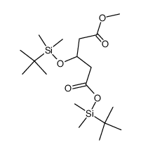 (+/-)-methyl tert-butyldimethylsilyl 3-((tert-butyldimethylsilyl)oxy)pentanedioate结构式