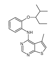 (2-(1-ethyl-2-methylpropoxy)phenyl)-(5-methylthieno[2,3-d]pyrimidin-4-yl)-amine Structure