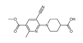 1-[3-cyano-5-(methoxycarbonyl)-6-methylpyridin-2-yl]piperidine-4-carboxylic acid Structure