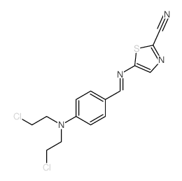 5-[[4-[bis(2-chloroethyl)amino]phenyl]methylideneamino]-1,3-thiazole-2-carbonitrile结构式