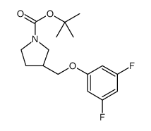 1-Pyrrolidinecarboxylic acid, 3-[(3,5-difluorophenoxy)methyl]-, 1,1-dimethylethyl ester结构式