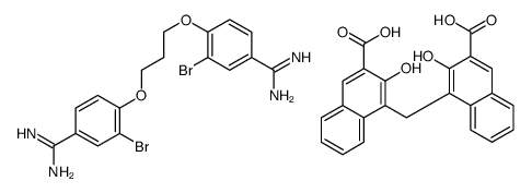 4,4'-methylenebis[3-hydroxy-2-naphthoic] acid, compound with 4,4'-[propane-1,3-diylbis(oxy)]bis[3-bromobenzamidine] (1:1)结构式