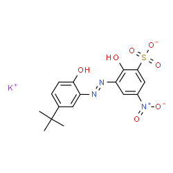 potassium 3-[[5-(tert-butyl)-2-hydroxyphenyl]azo]-2-hydroxy-5-nitrobenzenesulphonate结构式