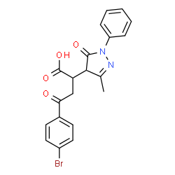 4-(4-BROMOPHENYL)-2-(3-METHYL-5-OXO-1-PHENYL(2-PYRAZOLIN-4-YL))-4-OXOBUTANOIC ACID structure