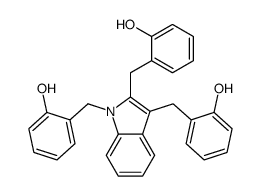 2-[[1,2-bis[(2-hydroxyphenyl)methyl]indol-3-yl]methyl]phenol结构式