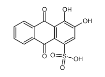 3,4-dihydroxy-9,10-dioxo-9,10-dihydro-anthracene-1-sulfonic acid结构式