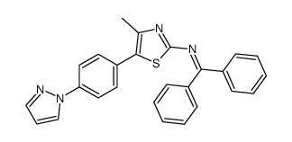 benzhydrylidene-[4-methyl-5-(4-pyrazol-1-yl-phenyl)-thiazol-2-yl]-amine结构式