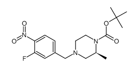 1,1-dimethylethyl (2S)-4-[(3-fluoro-4-nitrophenyl)methyl]-2-methyl-1-piperazinecarboxylate结构式