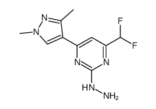 4-(Difluoromethyl)-6-(1,3-dimethyl-1H-pyrazol-4-yl)-2-hydrazinopy rimidine结构式