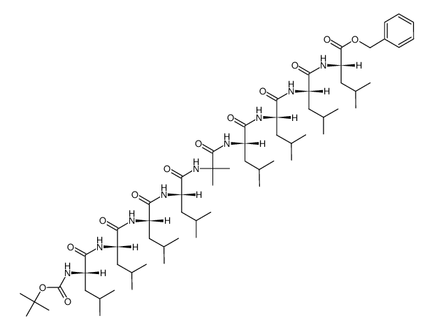 tert-butoxycarbonylleucyl-leucyl-leucyl-leucyl-aminoisobutyryl-leucyl-leucyl-leucyl-leucine benzyl ester结构式