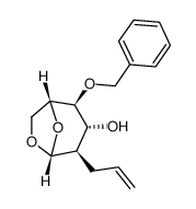 .beta.-D-Glucopyranose, 1,6-anhydro-2-deoxy-4-O-(phenylmethyl)-2-(2-propenyl)- Structure