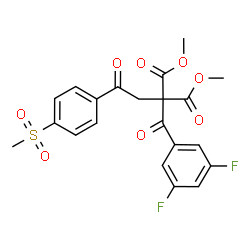 dimethyl 2-(3,5-difluorobenzoyl)-2-{2-[4-(methylsulfonyl)phenyl]-2-oxoethyl}malonate Structure