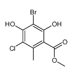 methyl 3-bromo-5-chloro-2,4-dihydroxy-6-methylbenzoate结构式