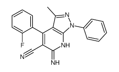 6-amino-4-(2-fluorophenyl)-3-methyl-1-phenylpyrazolo[3,4-b]pyridine-5-carbonitrile Structure
