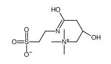 2-{[(3R)-3-Hydroxy-4-(trimethylammonio)butanoyl]amino}ethanesulfo nate Structure