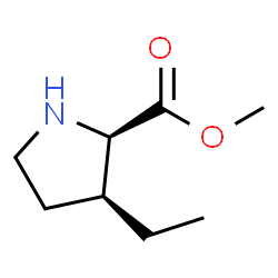 D-Proline, 3-ethyl-, methyl ester, (3S)-rel- (9CI)结构式